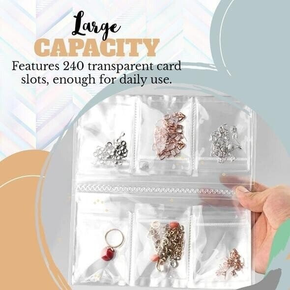 Transparent Jewelry Organizer Binder for Small Accessories