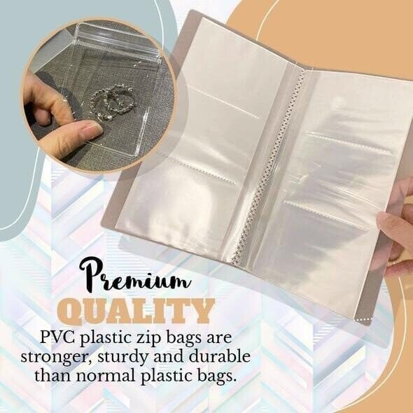 Transparent Jewelry Organizer Binder for Small Accessories