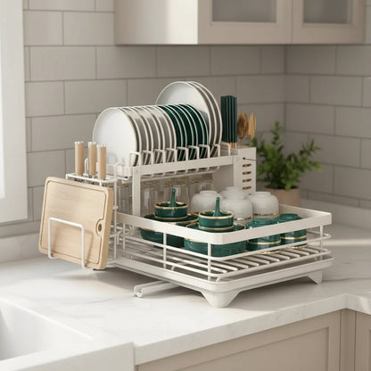 KITCHENFORM | Foldable Stainless Steel Dish Rack for Compact Kitchens