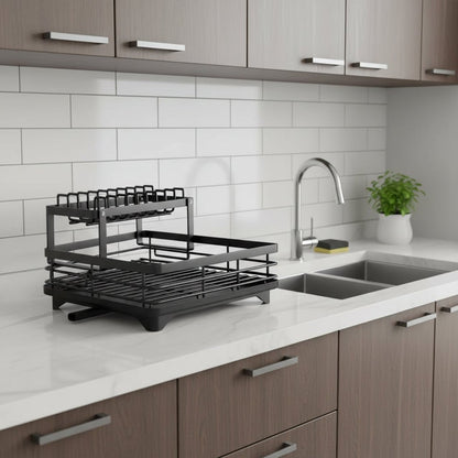 KITCHENFORM | Foldable Stainless Steel Dish Rack for Compact Kitchens