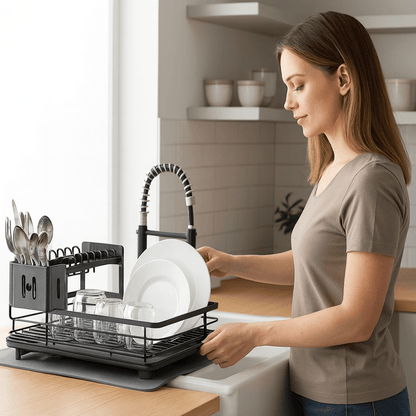 KITCHENFORM | Foldable Stainless Steel Dish Rack for Compact Kitchens