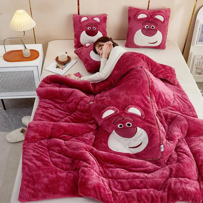 Kramgo Soft Blanket and Cushion Set - For Warmth and Coziness