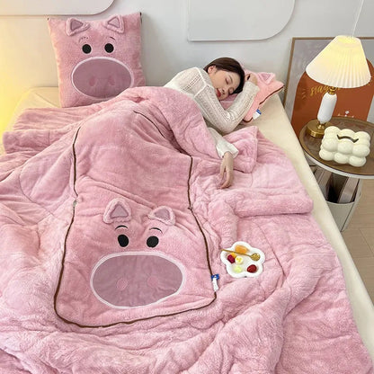 Kramgo Soft Blanket and Cushion Set - For Warmth and Coziness