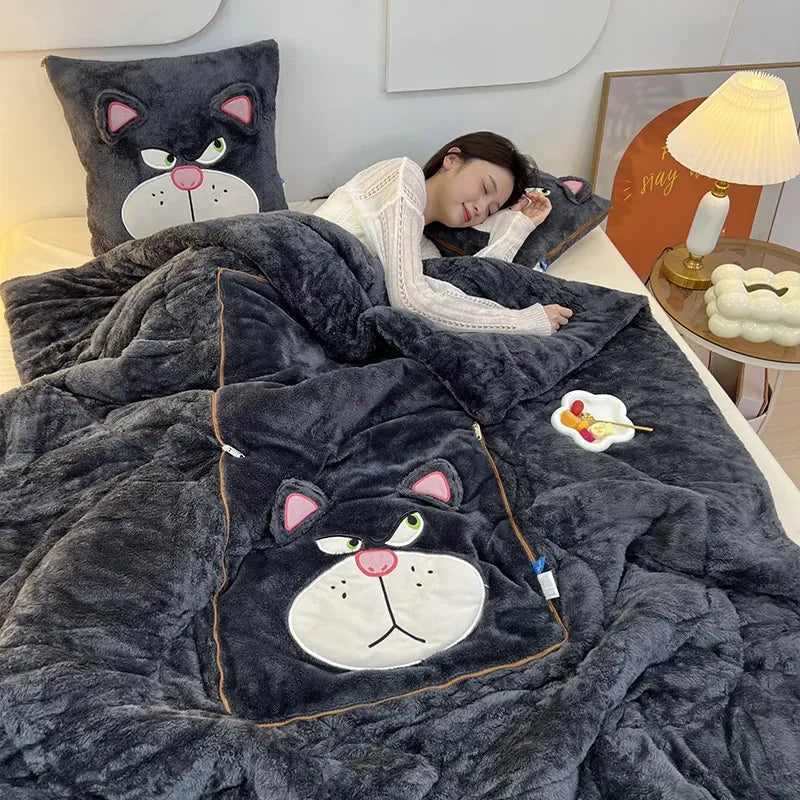 Kramgo Soft Blanket and Cushion Set - For Warmth and Coziness