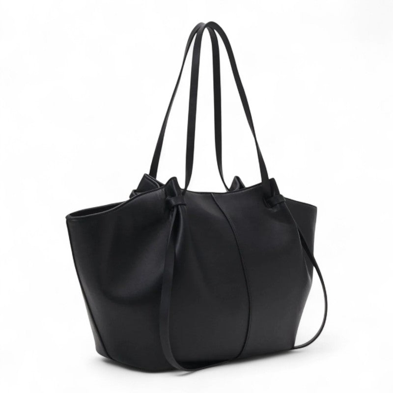 Large Lyra PU Leather Handbag in Black