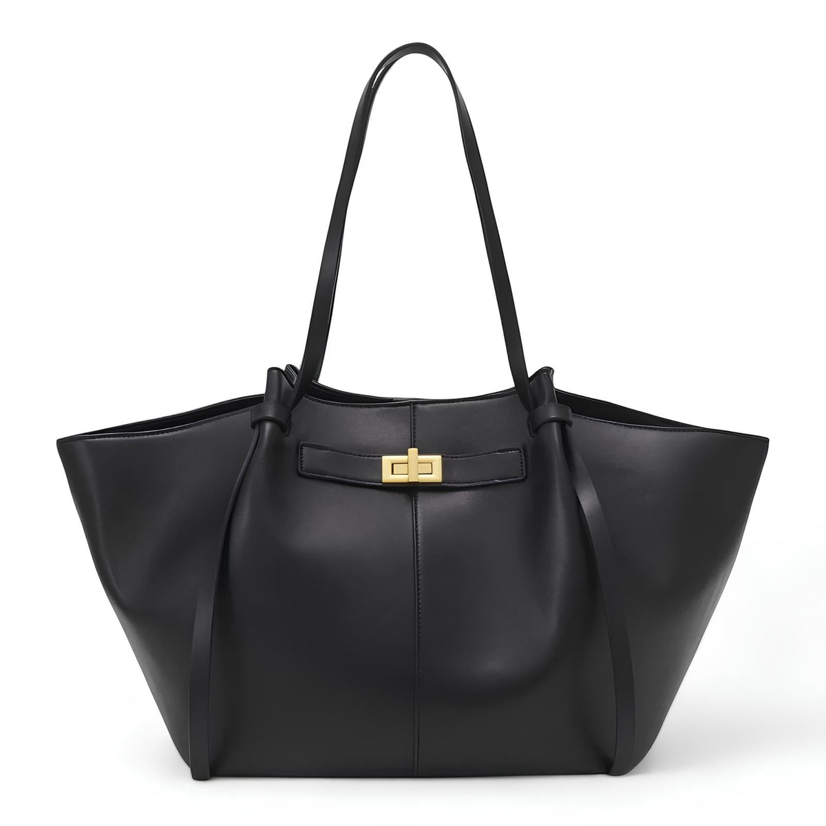 Large Lyra PU Leather Handbag in Black