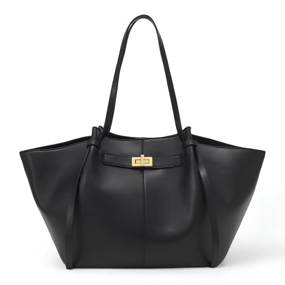 Large Lyra PU Leather Handbag in Black