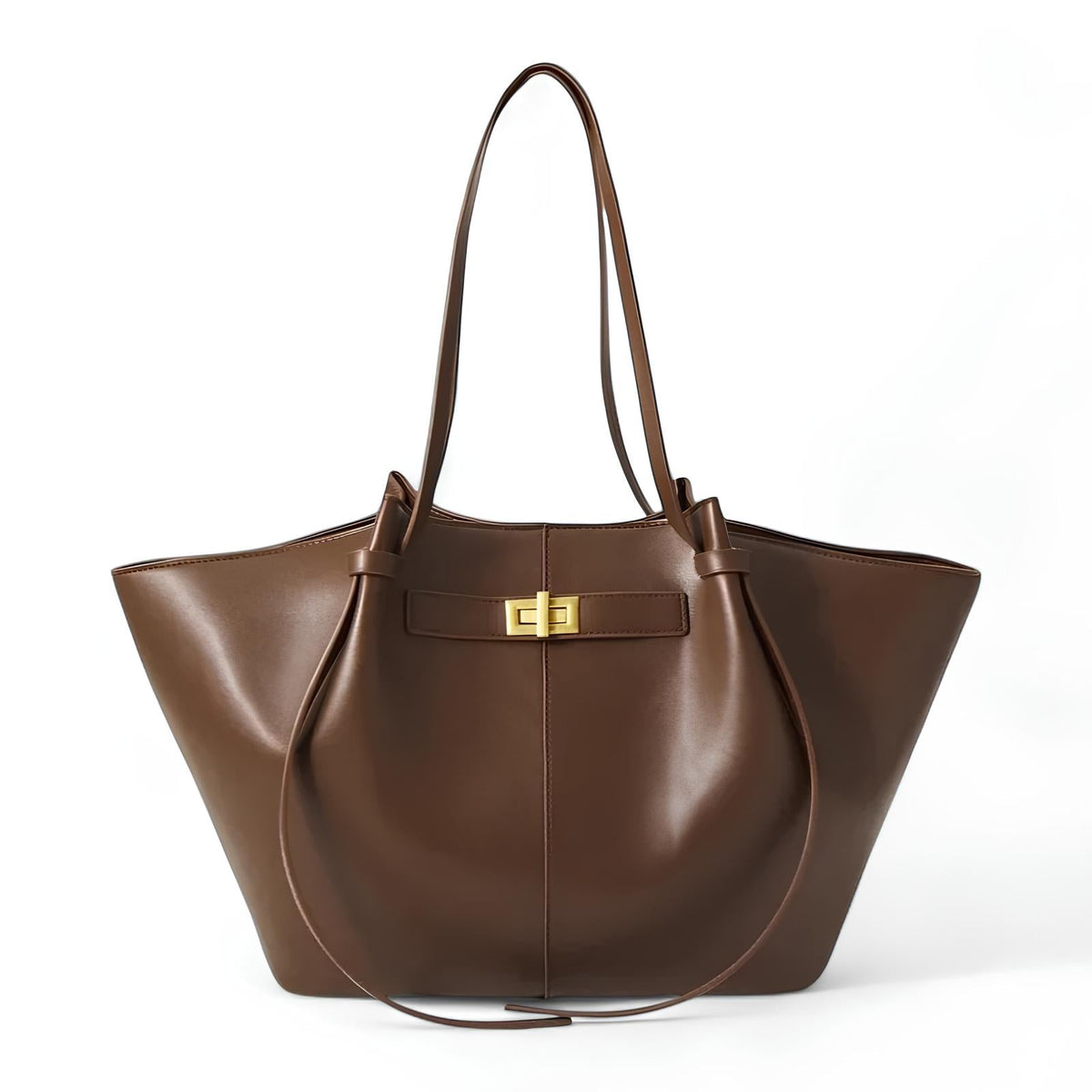 Large Lyra PU Leather Handbag in Black