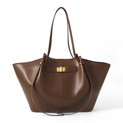 Large Lyra PU Leather Handbag in Black