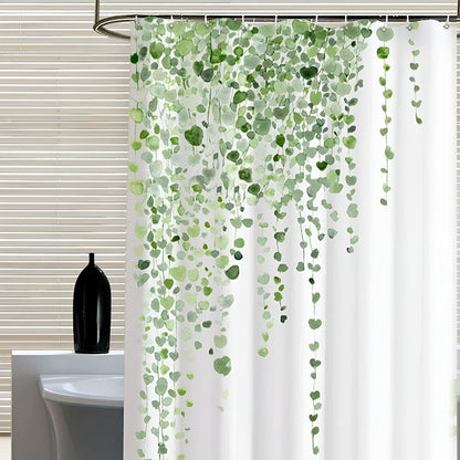 Cascading Vine Leaf Pattern Shower Curtain