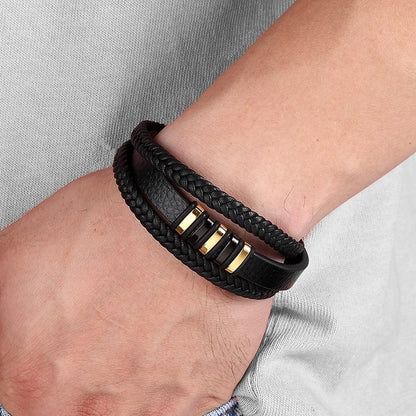 Leather Men's Bracelet - Timeless and Stylish Accessory