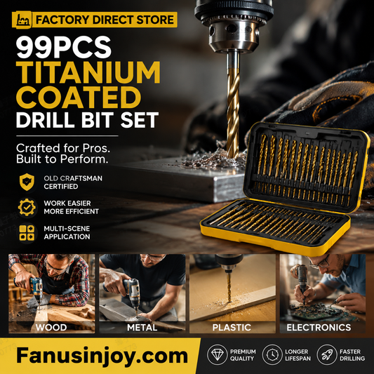 High-efficiency tool favored by veteran craftsmen!Factory Outlet-99pcs Titanium Coated Drill Bit Set