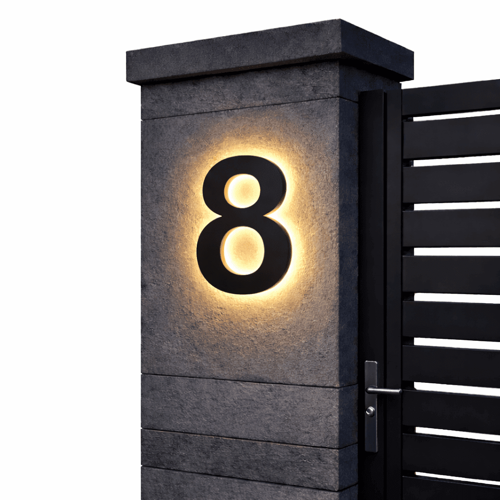 LIGHT SIGN – Individually Customizable LED House Numbers for Modern Homes