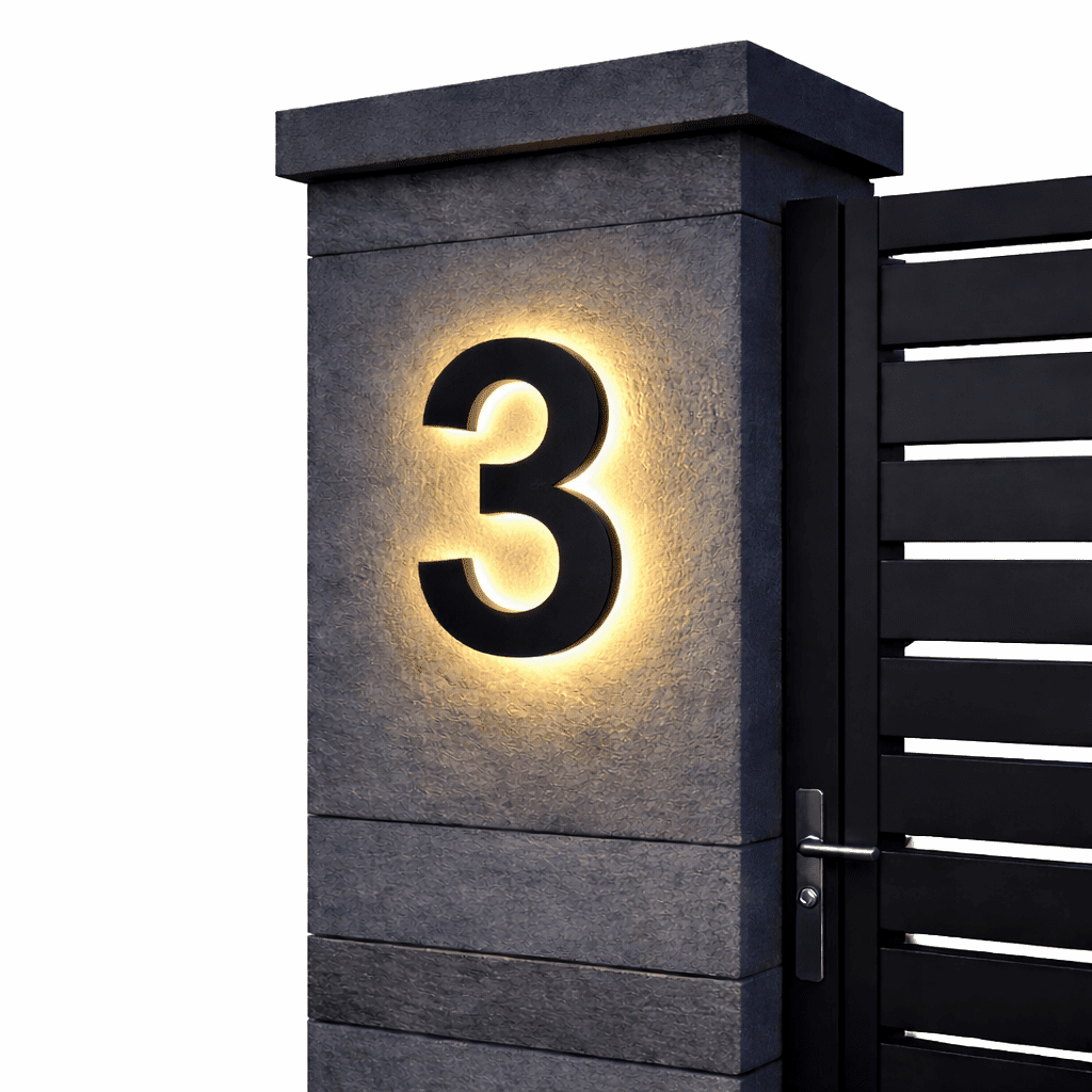 LIGHT SIGN – Individually Customizable LED House Numbers for Modern Homes