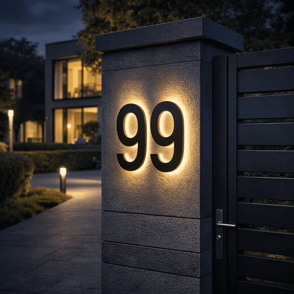 LIGHT SIGN – Individually Customizable LED House Numbers for Modern Homes