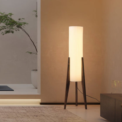 LIGNELUX – Walnut wood floor lamp with dimmable LED light