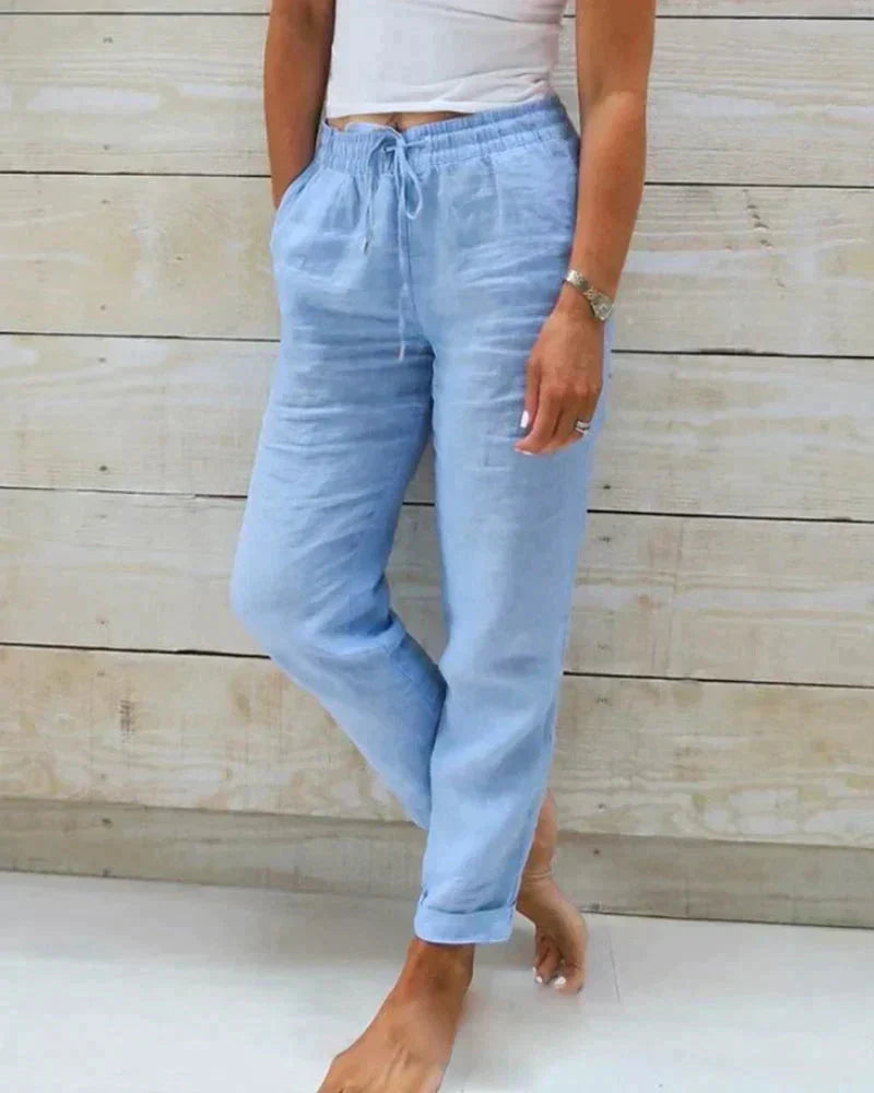 Women's Breezy Linen Pants Loose Fit Lightweight
