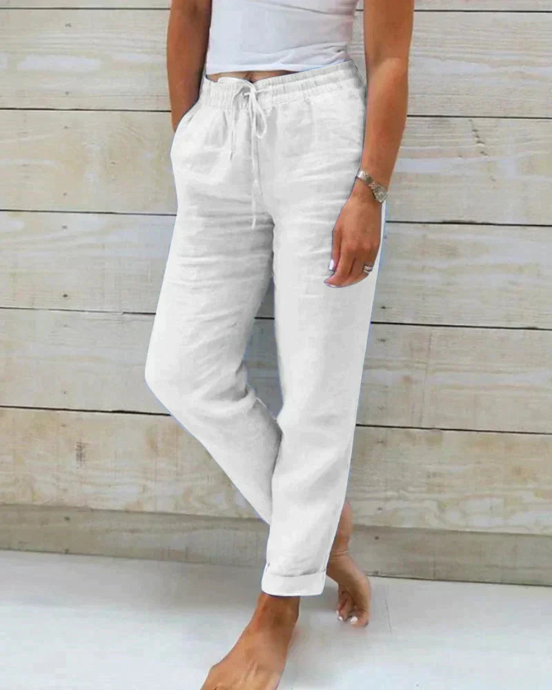 Women's Breezy Linen Pants Loose Fit Lightweight