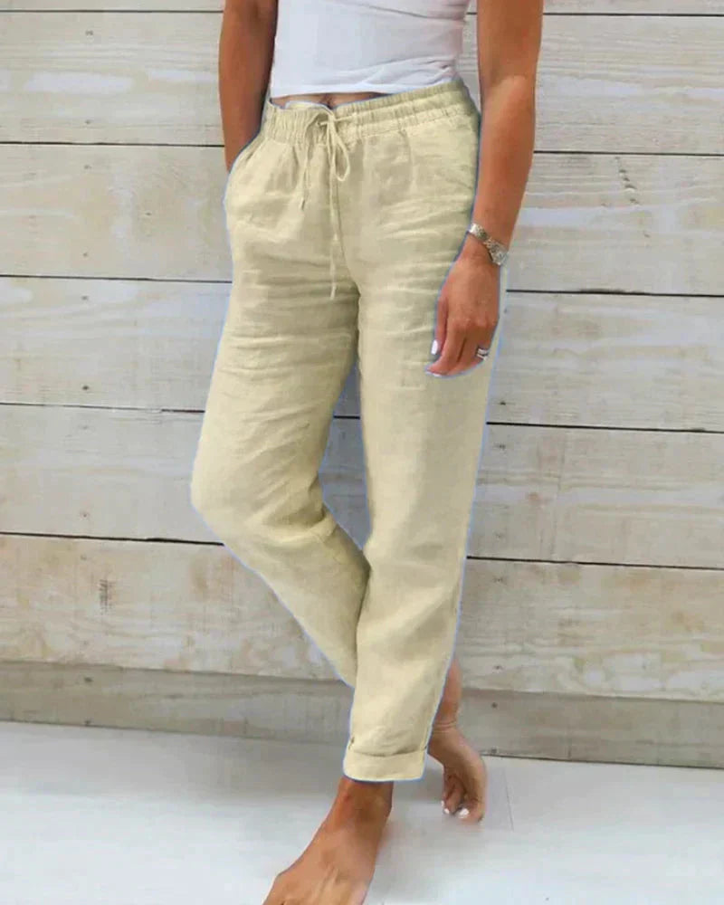 Women's Breezy Linen Pants Loose Fit Lightweight