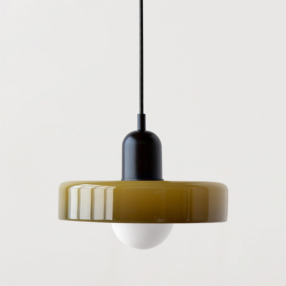 Liora Bauhaus Colored Glass Pendant Light With Adjustable Height
