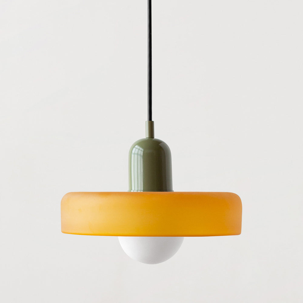 Liora Bauhaus Colored Glass Pendant Light With Adjustable Height