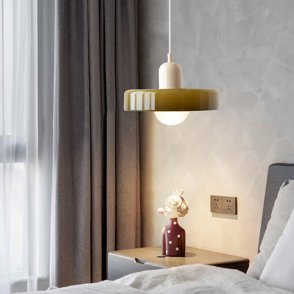 Liora Bauhaus Colored Glass Pendant Light With Adjustable Height