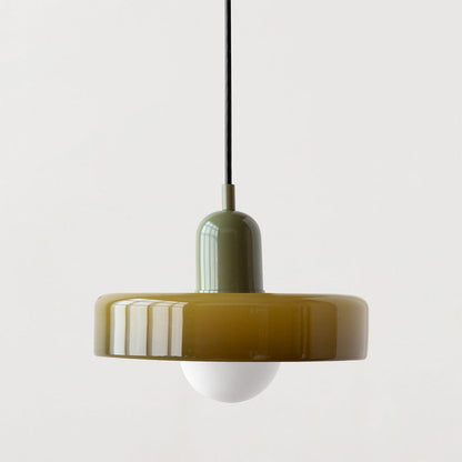 Liora Bauhaus Colored Glass Pendant Light With Adjustable Height