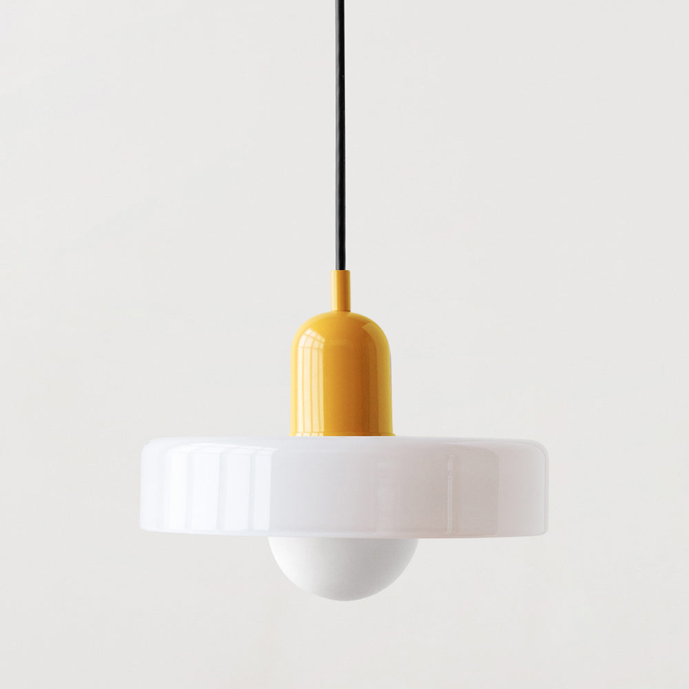 Liora Bauhaus Colored Glass Pendant Light With Adjustable Height