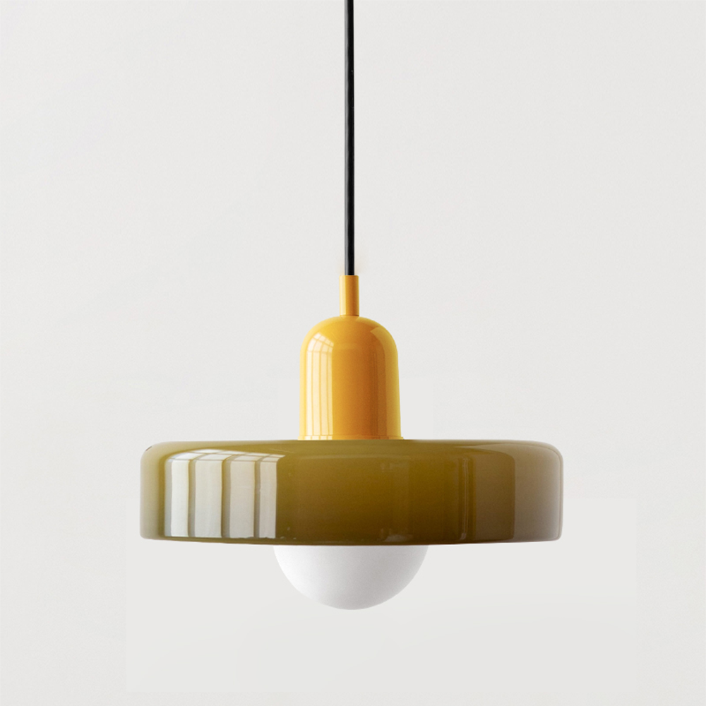 Liora Bauhaus Colored Glass Pendant Light With Adjustable Height