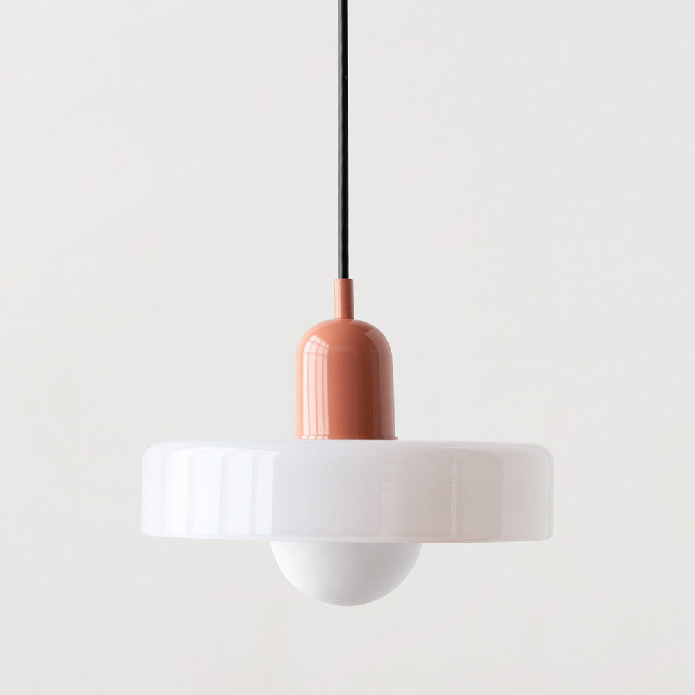 Liora Bauhaus Colored Glass Pendant Light With Adjustable Height