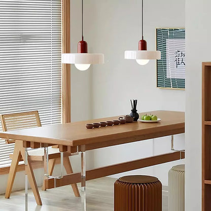 Liora Bauhaus Colored Glass Pendant Light With Adjustable Height