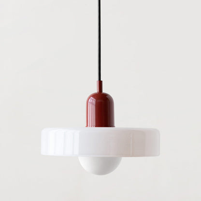 Liora Bauhaus Colored Glass Pendant Light With Adjustable Height