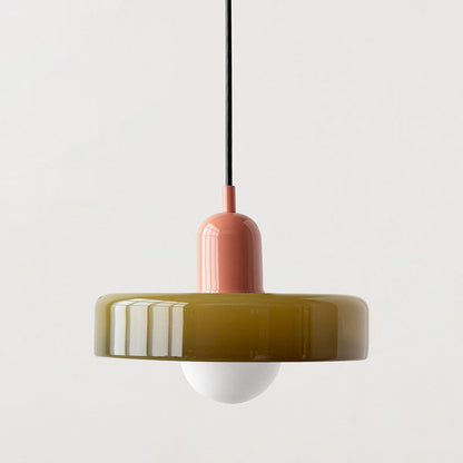 Liora Bauhaus Colored Glass Pendant Light With Adjustable Height