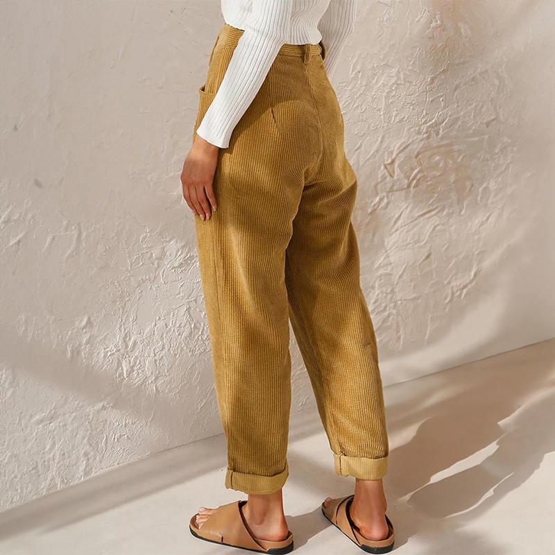 Lola - High-waisted Corduroy Pants