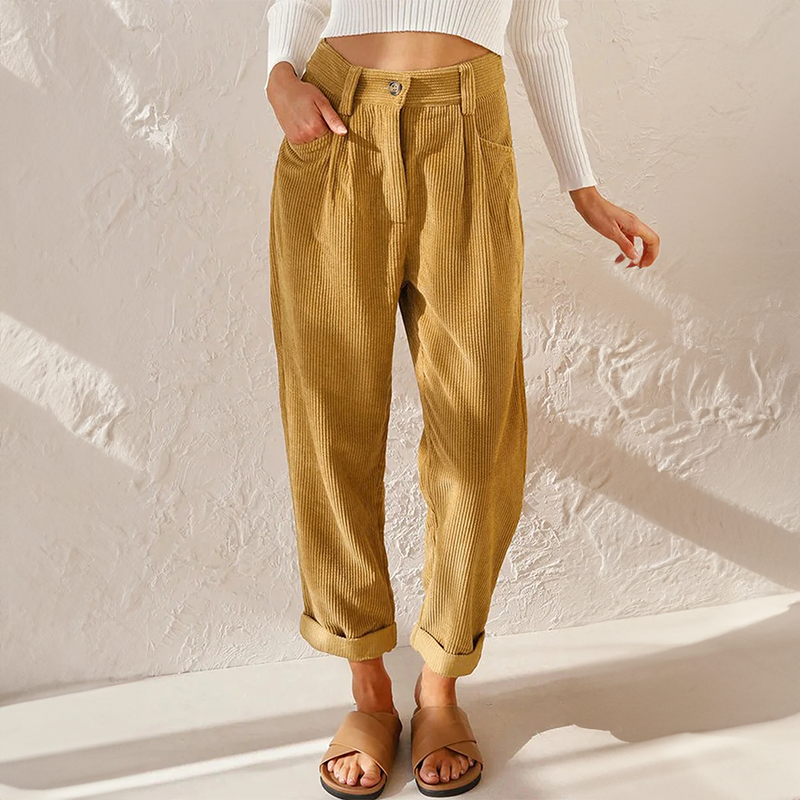 Lola - High-waisted Corduroy Pants