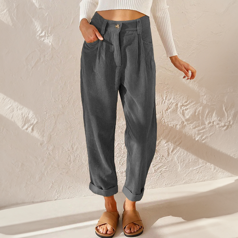 Lola - High-waisted Corduroy Pants