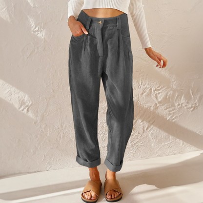 Lola - High-waisted Corduroy Pants