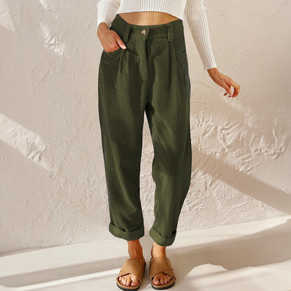Lola - High-waisted Corduroy Pants