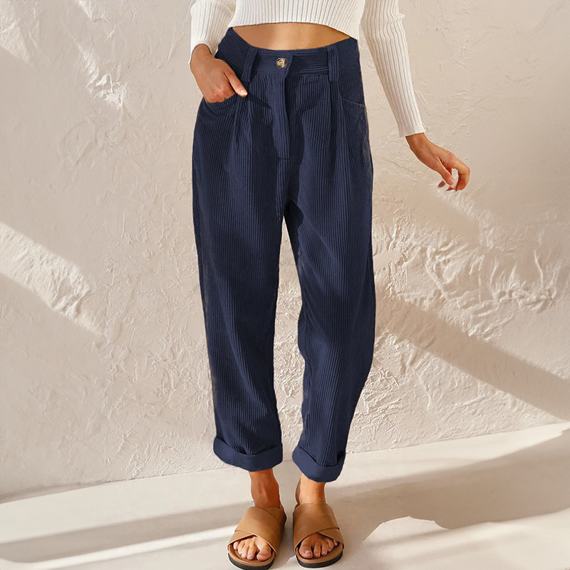 Lola - High-waisted Corduroy Pants