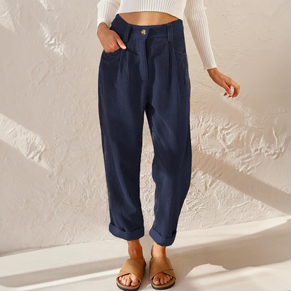 Lola - High-waisted Corduroy Pants