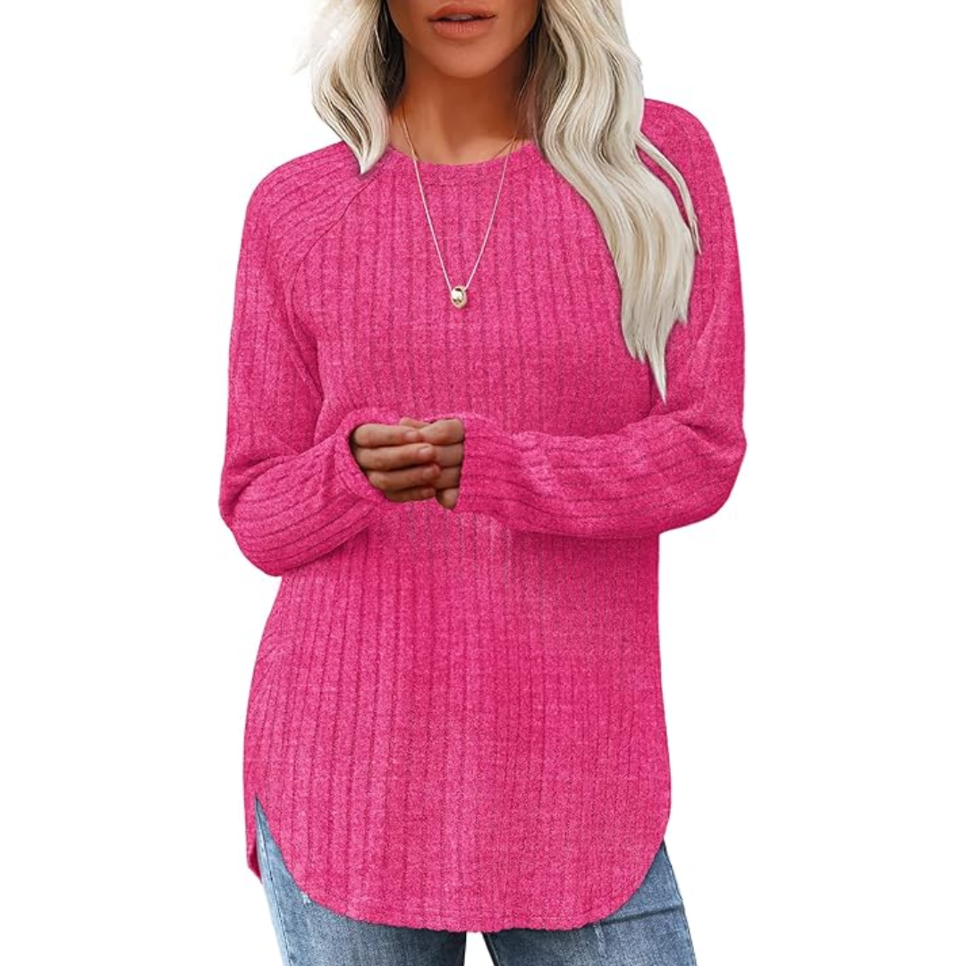 Loose Fit Crew Neck Sweater Tunic