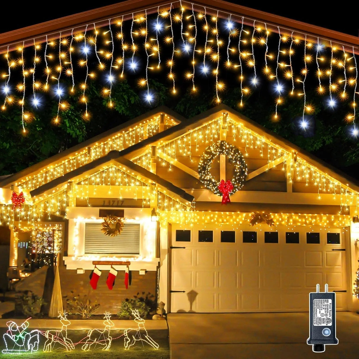 LumaWeave White LED Curtain Lights 4m x 0.6m Outdoor Decor