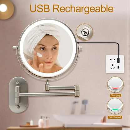 Luminex Chrome LED Magnifying Vanity Mirror Rechargeable