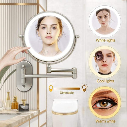 Luminex Chrome LED Magnifying Vanity Mirror Rechargeable