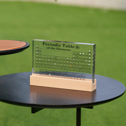 Illuminated Periodic Table with Real Elements