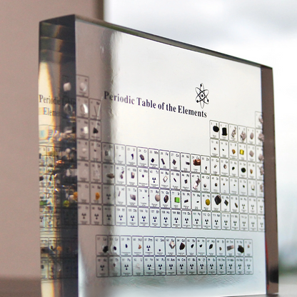 Illuminated Periodic Table with Real Elements