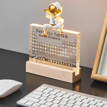 Illuminated Periodic Table with Real Elements