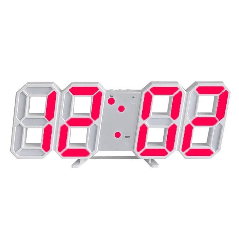 3D LED Digital Wall Clock - Modern, Dimmable Light Display