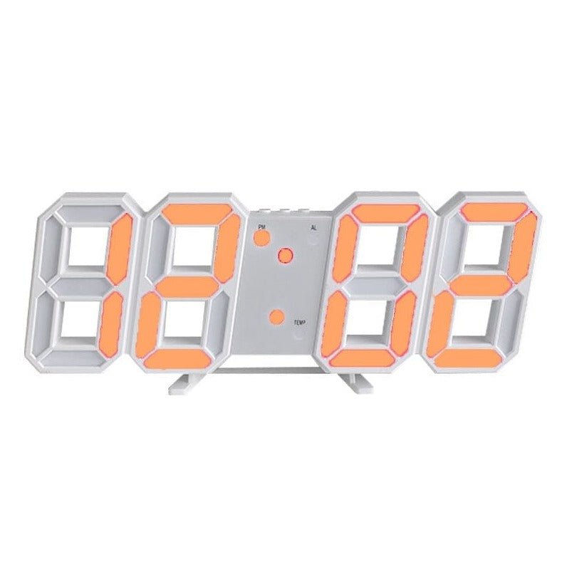 3D LED Digital Wall Clock - Modern, Dimmable Light Display
