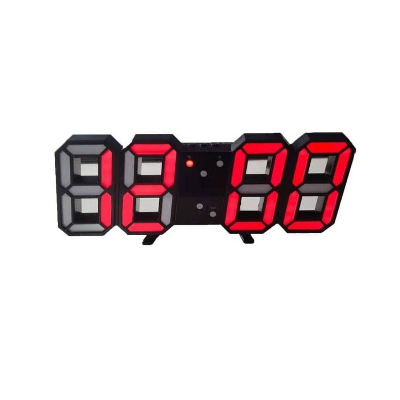 3D LED Digital Wall Clock - Modern, Dimmable Light Display